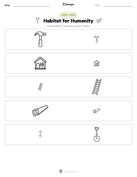 Podgląd drukowalnego arkusza ćwiczeń Habitat for Humanity