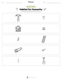 Habitat for Humanity yazdırılabilir çalışma sayfası önizlemesi