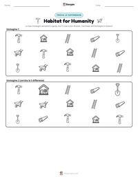 Anteprima della scheda stampabile di Habitat for Humanity