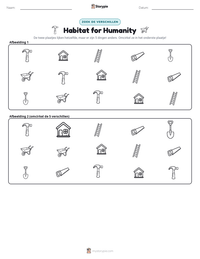 Habitat for Humanity afdrukbare werkblad voorbeeld