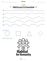 Vista previa de la hoja de trabajo imprimible de Hábitat para la Humanidad