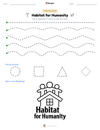 Habitat for Humanity afdrukbare werkblad voorbeeld