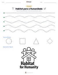 Prévia da folha de atividades imprimível Habitat para a Humanidade