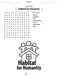 Habitat for Humanity printable worksheet preview