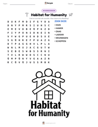 Habitat for Humanity afdrukbare werkblad voorbeeld