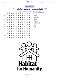 Prévia da folha de atividades imprimível Habitat para a Humanidade