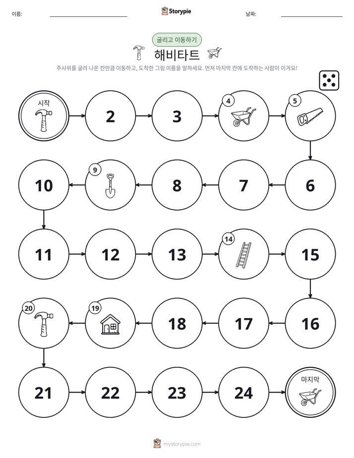 주사위 굴리고 이동하기 게임