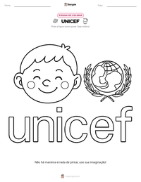 Prévia da folha de atividades imprimível UNICEF