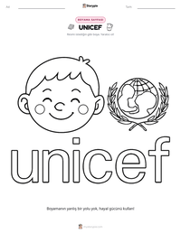 UNICEF yazdırılabilir çalışma sayfası önizlemesi