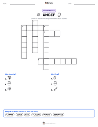 Aperçu de la feuille de travail imprimable UNICEF