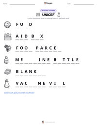 UNICEF printable worksheet preview