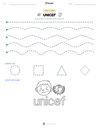 UNICEF yazdırılabilir çalışma sayfası önizlemesi