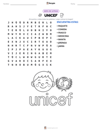 Vista previa de la hoja de trabajo imprimible de UNICEF