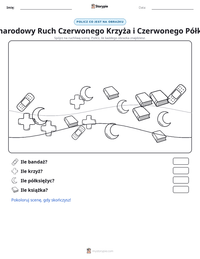 Podgląd drukowalnego arkusza ćwiczeń Międzynarodowy Ruch Czerwonego Krzyża i Czerwonego Półksiężyca
