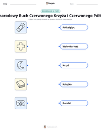 Podgląd drukowalnego arkusza ćwiczeń Międzynarodowy Ruch Czerwonego Krzyża i Czerwonego Półksiężyca