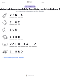 Vista previa de la hoja de trabajo imprimible de Movimiento Internacional de la Cruz Roja y de la Media Luna Roja