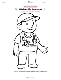 Vista previa de la hoja de trabajo imprimible de Médicos Sin Fronteras