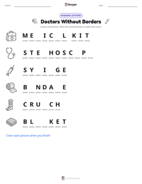 Doctors Without Borders printable worksheet preview