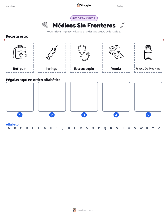 Cortar y Pegar el Alfabeto