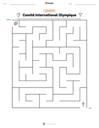Aperçu de la feuille de travail imprimable Comité International Olympique