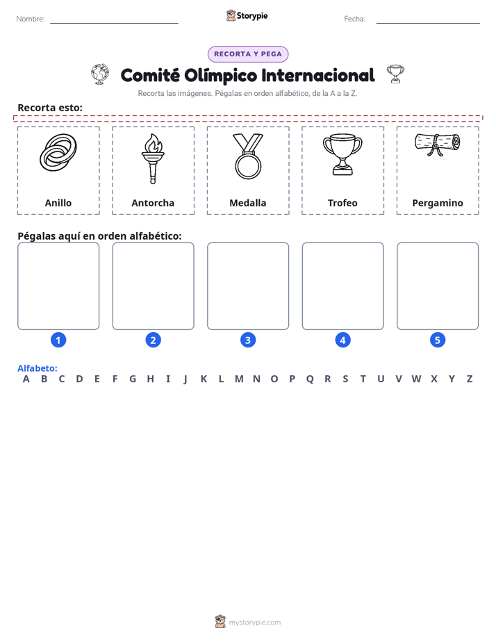 Cortar y Pegar el Alfabeto