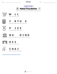 Nobel Foundation printable worksheet preview