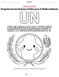 Vista previa de la hoja de trabajo imprimible de Programa de las Naciones Unidas para el Medio Ambiente