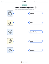 UN-Umweltprogramm druckbare Arbeitsblatt Vorschau