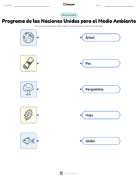 Vista previa de la hoja de trabajo imprimible de Programa de las Naciones Unidas para el Medio Ambiente