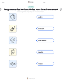 Aperçu de la feuille de travail imprimable Programme des Nations Unies pour l'environnement