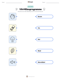 VN-Milieuprogramma afdrukbare werkblad voorbeeld