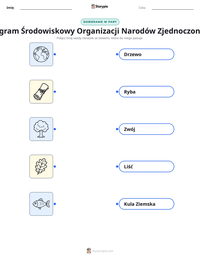 Podgląd drukowalnego arkusza ćwiczeń Program Środowiskowy Organizacji Narodów Zjednoczonych
