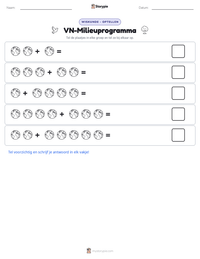 VN-Milieuprogramma afdrukbare werkblad voorbeeld