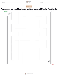 Vista previa de la hoja de trabajo imprimible de Programa de las Naciones Unidas para el Medio Ambiente