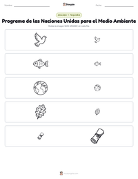 Vista previa de la hoja de trabajo imprimible de Programa de las Naciones Unidas para el Medio Ambiente