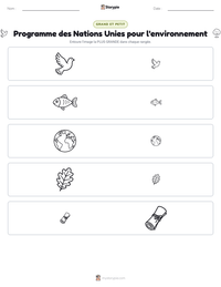 Aperçu de la feuille de travail imprimable Programme des Nations Unies pour l'environnement