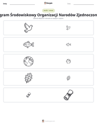 Podgląd drukowalnego arkusza ćwiczeń Program Środowiskowy Organizacji Narodów Zjednoczonych
