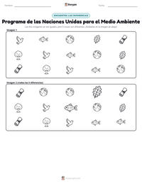 Vista previa de la hoja de trabajo imprimible de Programa de las Naciones Unidas para el Medio Ambiente