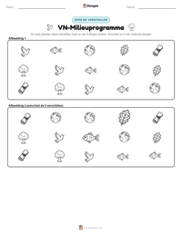 VN-Milieuprogramma afdrukbare werkblad voorbeeld
