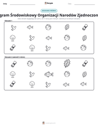Podgląd drukowalnego arkusza ćwiczeń Program Środowiskowy Organizacji Narodów Zjednoczonych