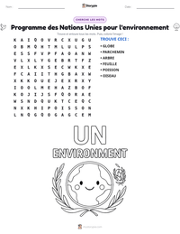 Aperçu de la feuille de travail imprimable Programme des Nations Unies pour l'environnement