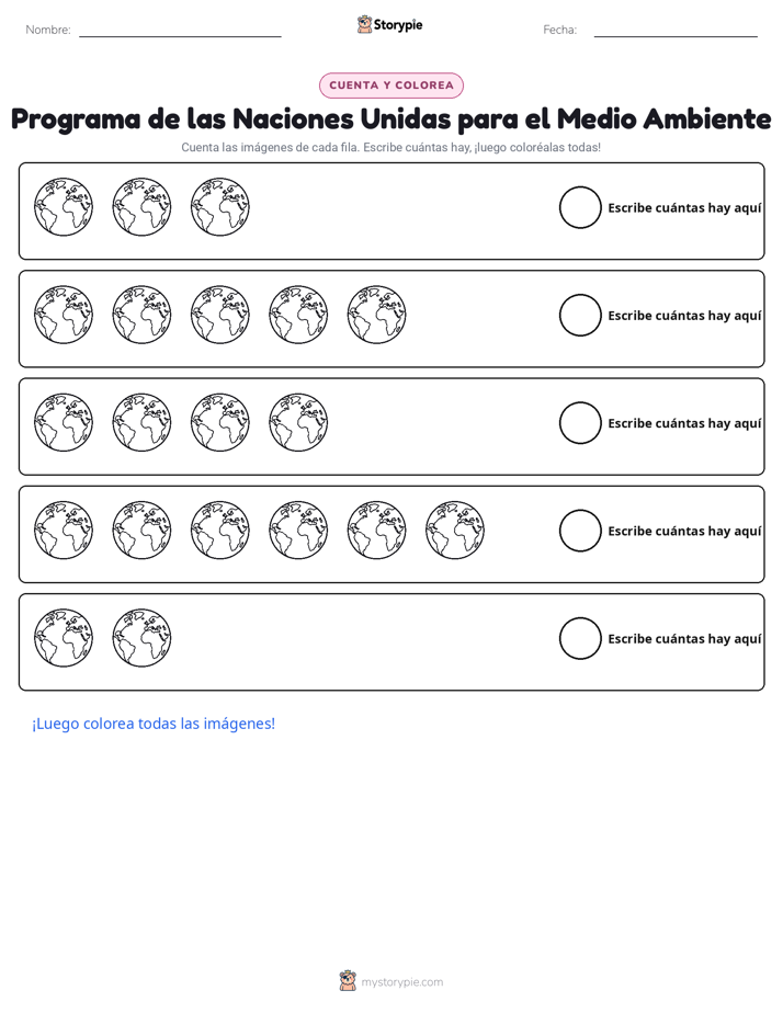 Contar y Colorear