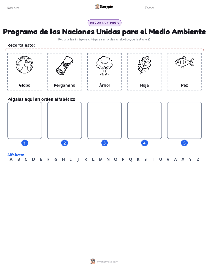 Cortar y Pegar el Alfabeto
