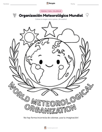 Vista previa de la hoja de trabajo imprimible de Organización Meteorológica Mundial