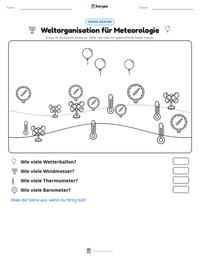 Weltorganisation für Meteorologie druckbare Arbeitsblatt Vorschau