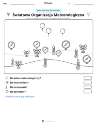 Podgląd drukowalnego arkusza ćwiczeń Światowa Organizacja Meteorologiczna