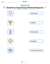 Podgląd drukowalnego arkusza ćwiczeń Światowa Organizacja Meteorologiczna