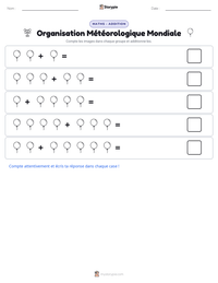 Aperçu de la feuille de travail imprimable Organisation Météorologique Mondiale