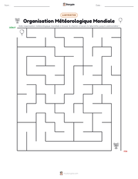 Aperçu de la feuille de travail imprimable Organisation Météorologique Mondiale