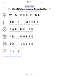 World Meteorological Organization printable worksheet preview